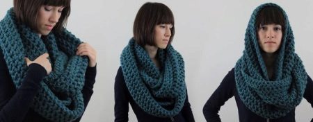 Як зав’язати шарф-снуд (65 фото): варіанти зав’язування шарфа-вісімки, шарфа-труби або круглого на шию красиво і правильно